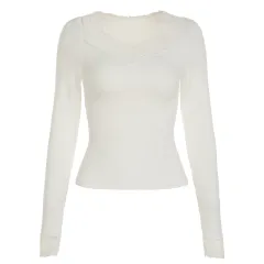 Pure Colour Slimming Slim-fit Basic Pure Top - White - View 1
