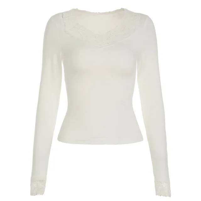 Pure Color Slimming Slim fit Basic Pure Top White - Shop at LoveMi