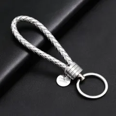 Fashion Personality Handmade Woven Car Key Ring - Silver - View 1