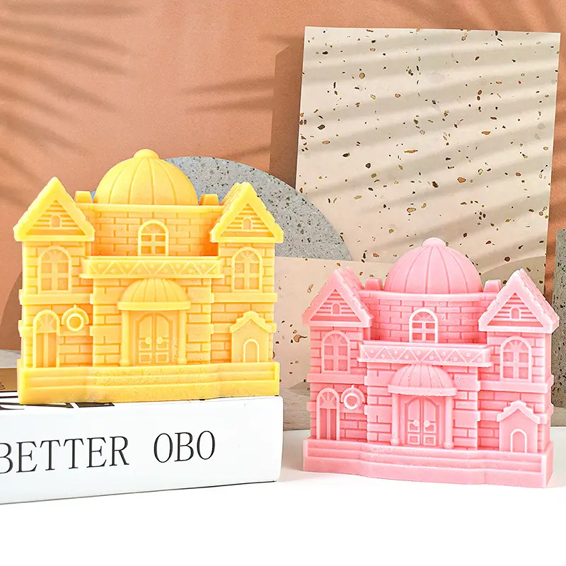 Three-dimensional Castle Aromatherapy Candle Silicone Mold