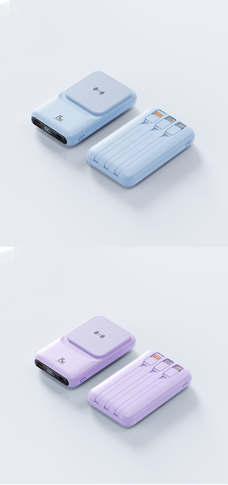 Magnetic Wireless Charger Power Bank With Cable Super Fast Charge Mobile Power 10000 MA 18