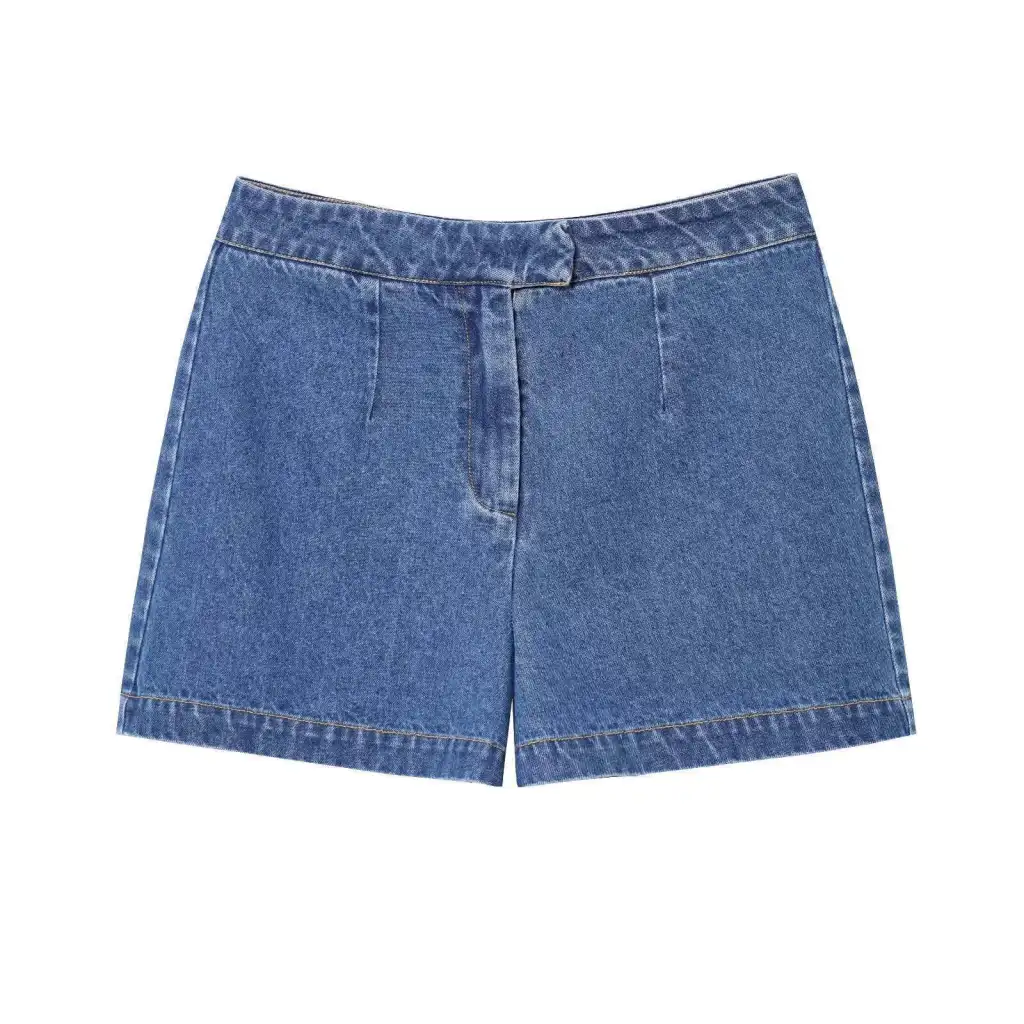 European And American Style Women's Vest Waist-tight Mid-waist Denim Shorts - Shorts-L
