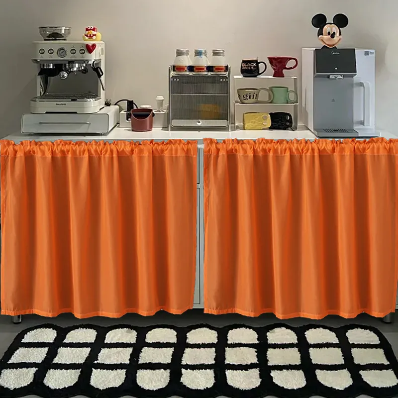 Thickened Chiffon Waterproof Shade Curtain Kitchen - Orange