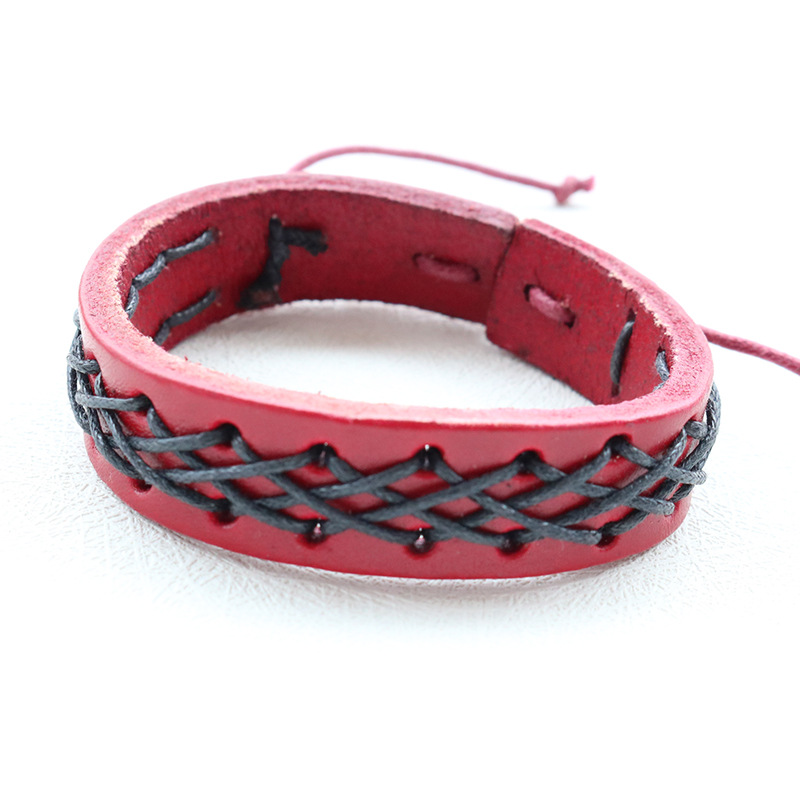 Men's Vintage Cowhide Wax Line New Woven Bracelet