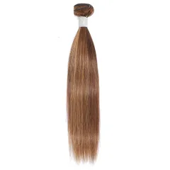 Can Be Hot Dyed Human Hair Weft Straight Strip - 10A - View 1