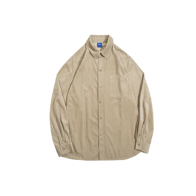 Japanese Style Retro Striped Shirt Bottoms Khaki - Shop at LoveMi