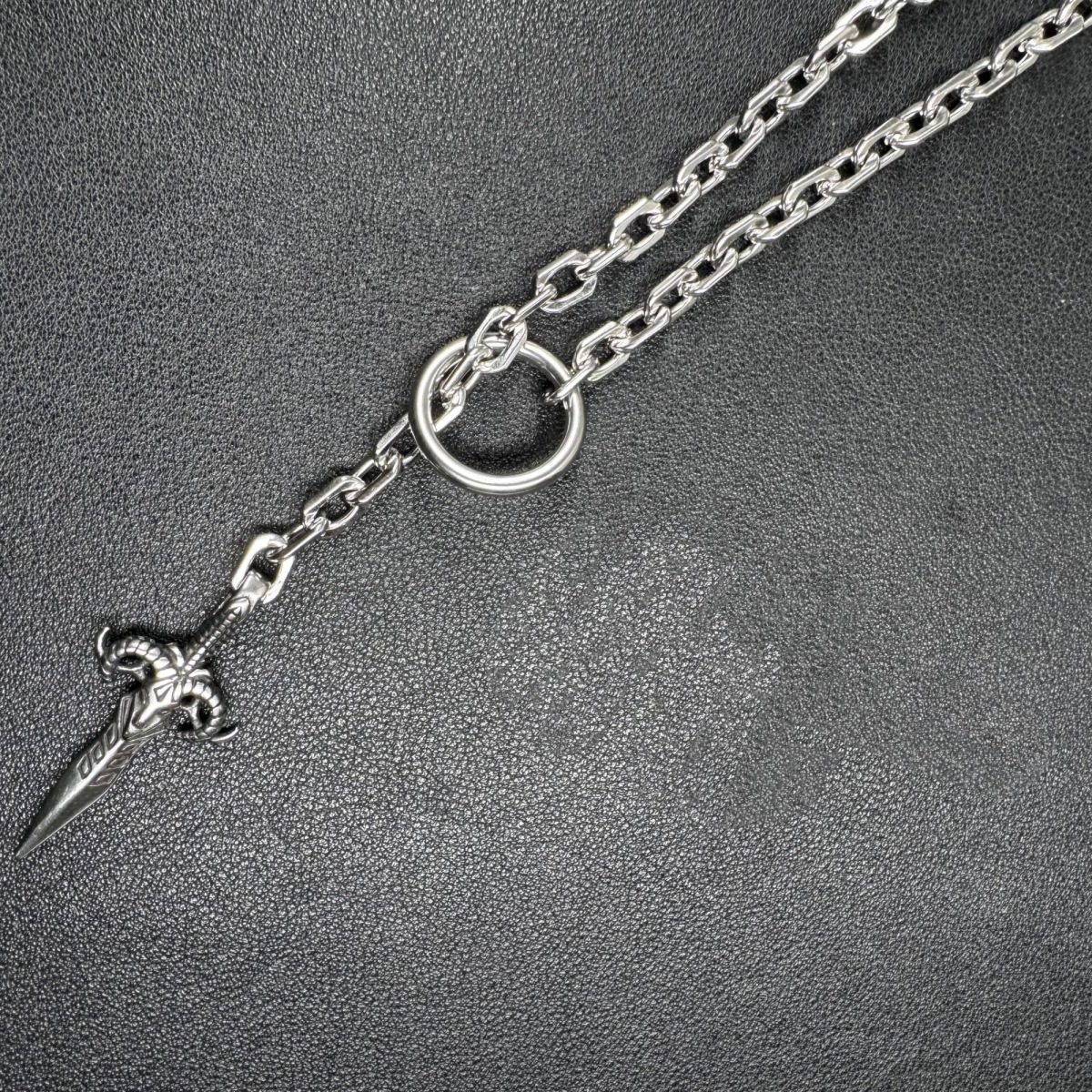 Gothic Sheep-Head Holy Sword Pendant Necklace