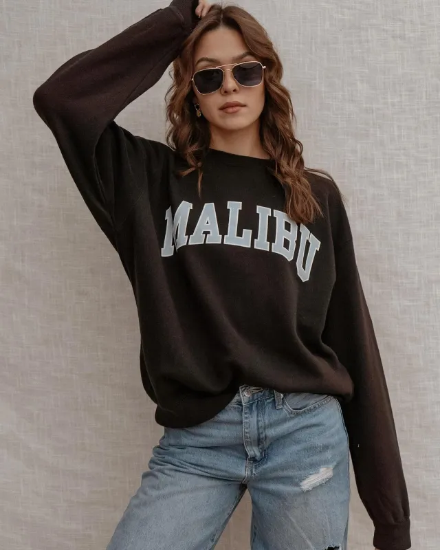 Women's Pullover Loose fitting Casual Round neck Top Blue On Black Ground - Shop at LoveMi