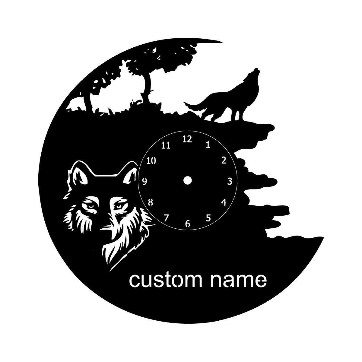 Title 6, Black Wrought Iron Animal Hollow Silhouette Wol...