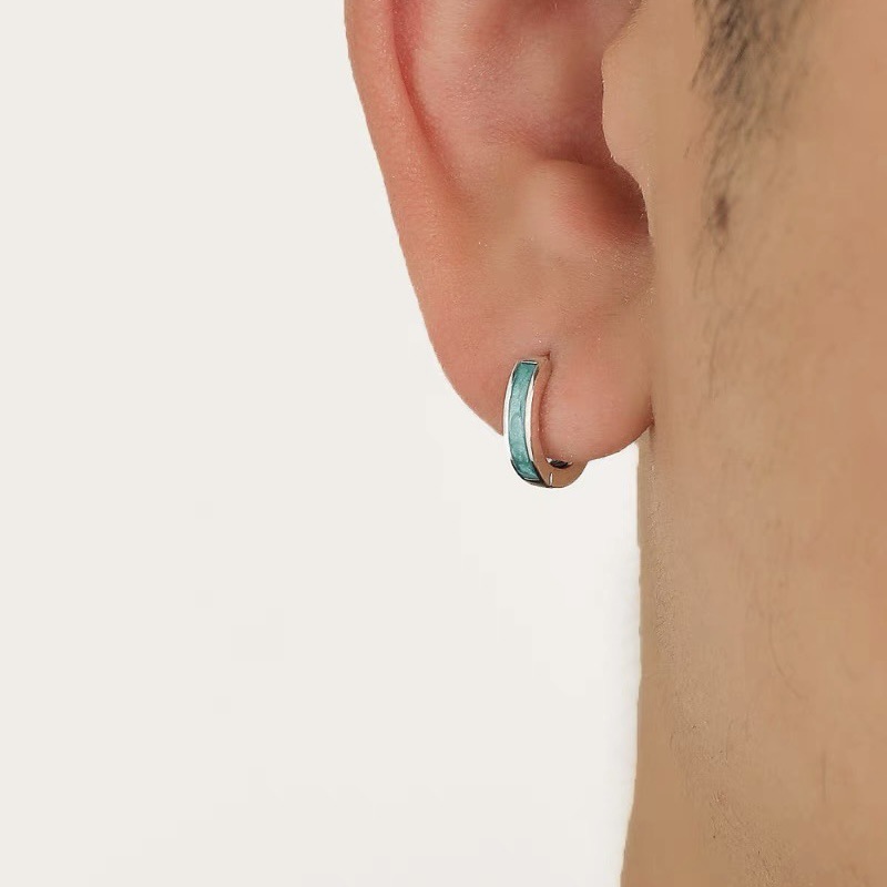Premium Green Oil-Drip Ear Clips For Men