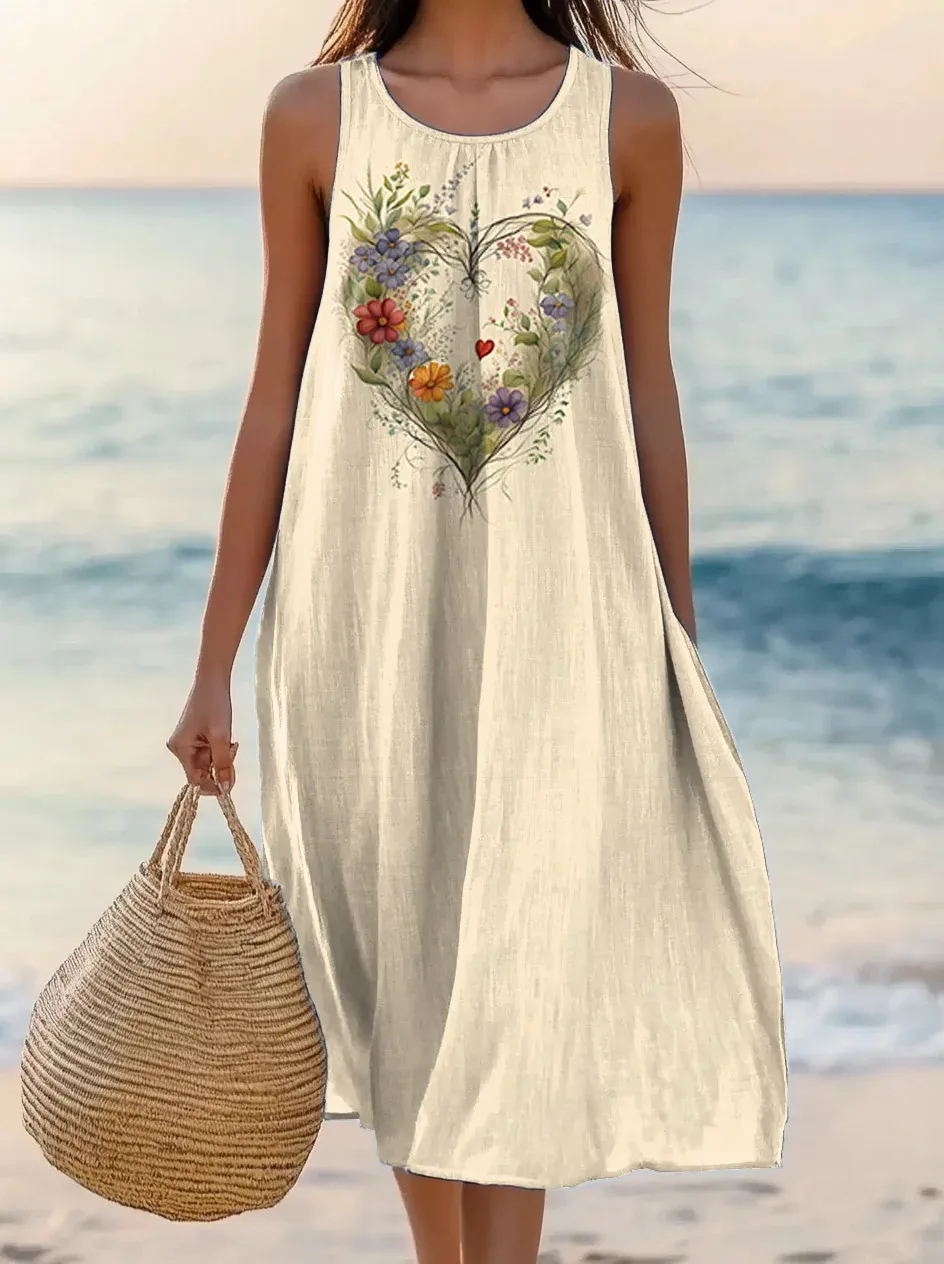 Polyester Short-sleeve One-piece Dress For Women - 2Style-3Xl