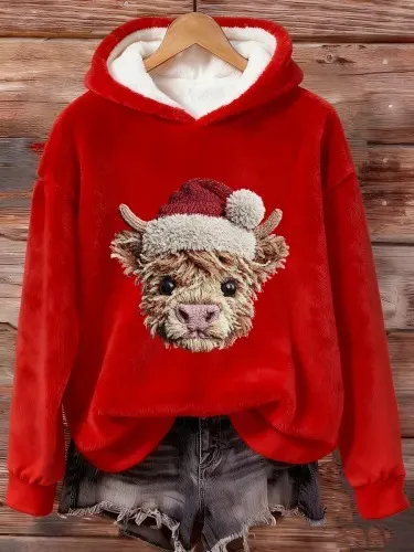 Womens Flannel Christmas Crew Neck Long Sleeve Top Flmwykjfs3421 L - Shop at LoveMi