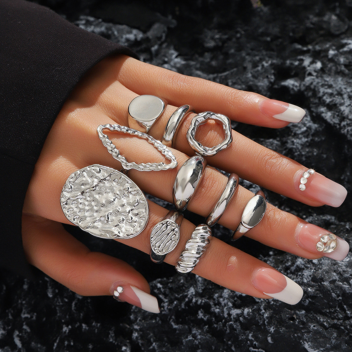 Alloy Open Alloy Ring Set With Multiple Joints