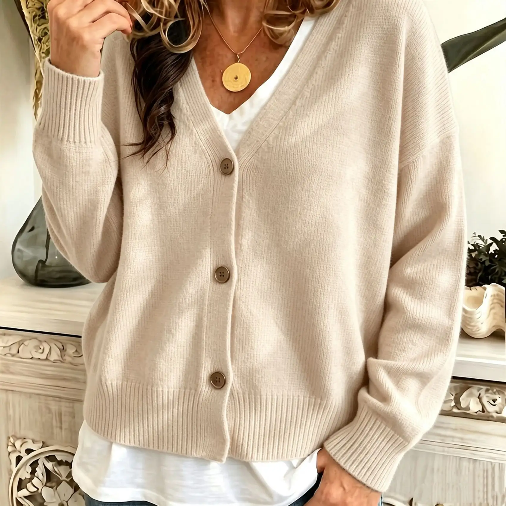 Casual Loose-fit Sweater Knitted Cardigan