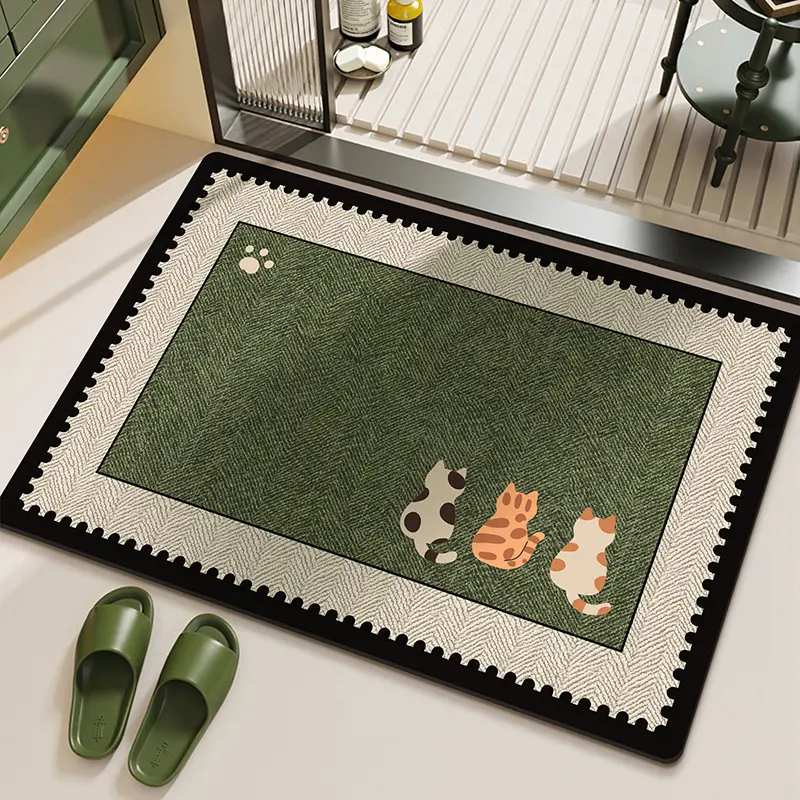 Stain-resistant Diatomaceous Earth Rug That Absorbs Water and Dries