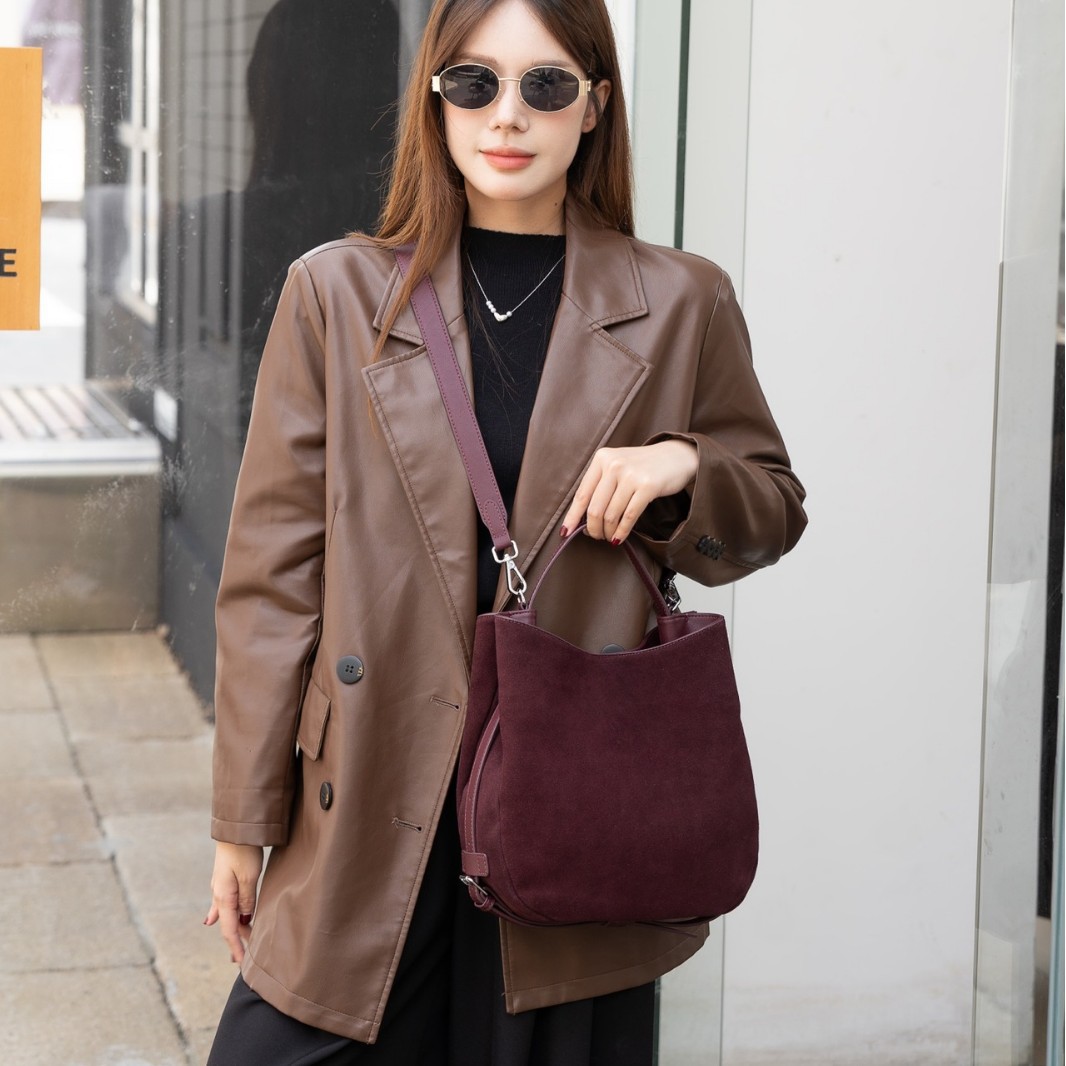 Matte Cowhide Niche Shoulder Crossbody Bag