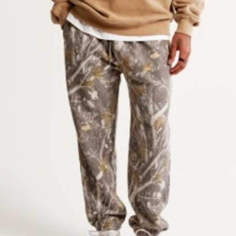 Autumn And Winter European And American 3D Digital Printed Fleece Couple Trousers