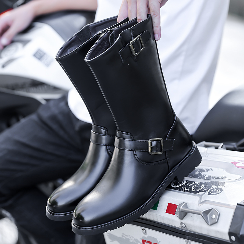 Men's Side-zip Motorcycle Boots