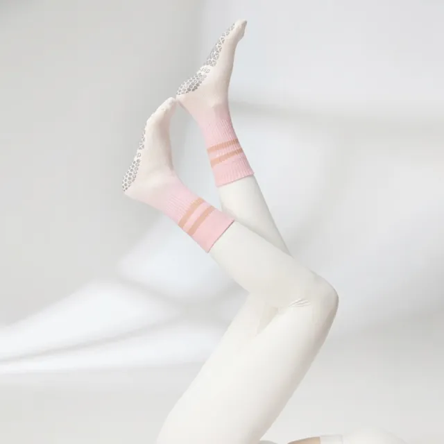 Striped Gradient Yoga Middle Tube Non slip Pilates Socks Pink - Shop at LoveMi