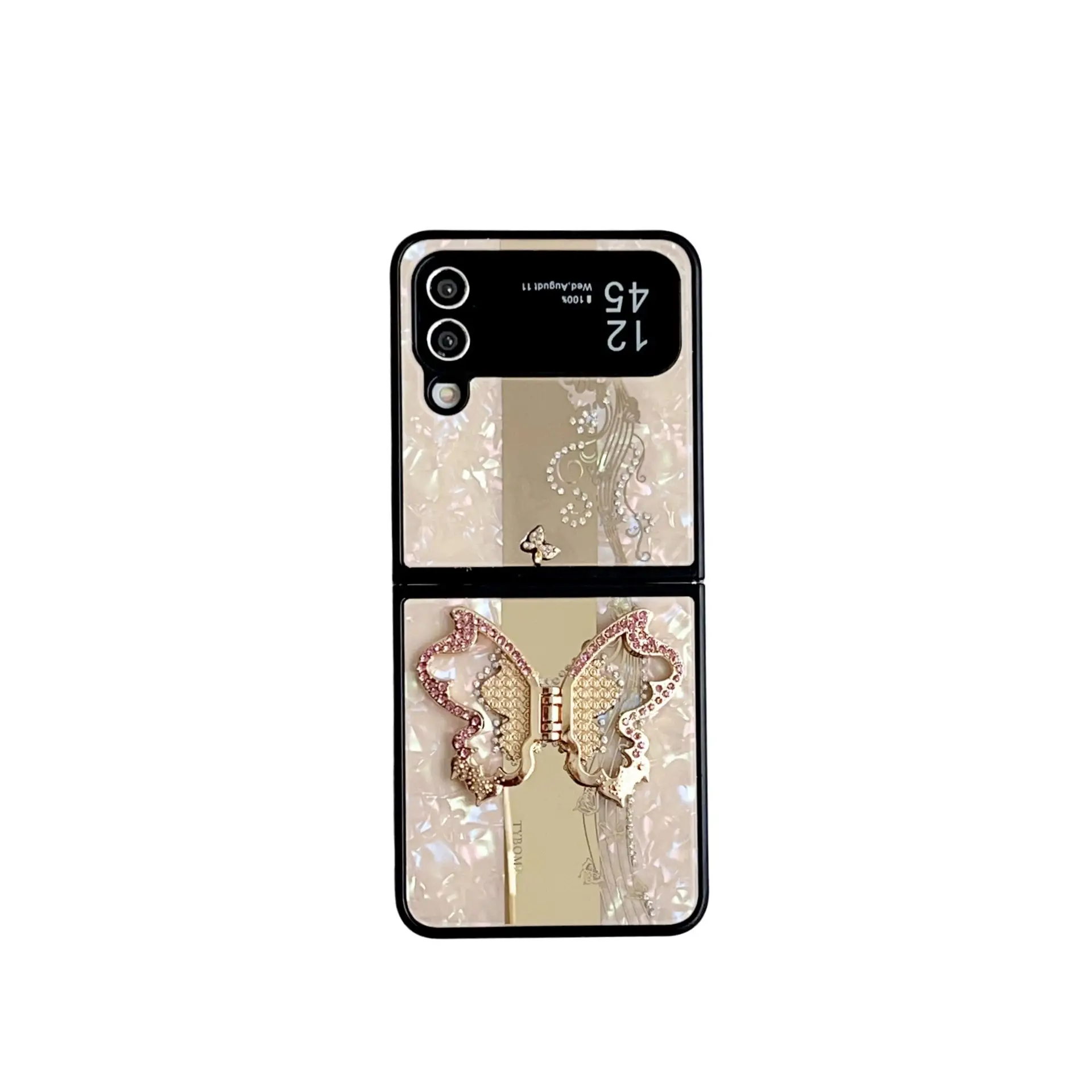 Time Butterfly Loves Flowers ZFLIP4 Diamond-Encrusted FOLD5 Diamond Stand Folding Case