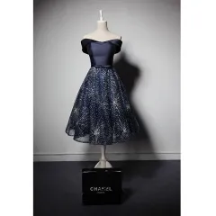 Summer Fashion Mid-length Pettiskirt Dress - Navy Blue - View 1