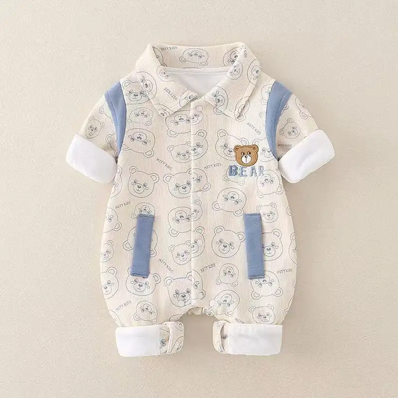 Babys Two-layer Autumn Outerwear Baby Onesie