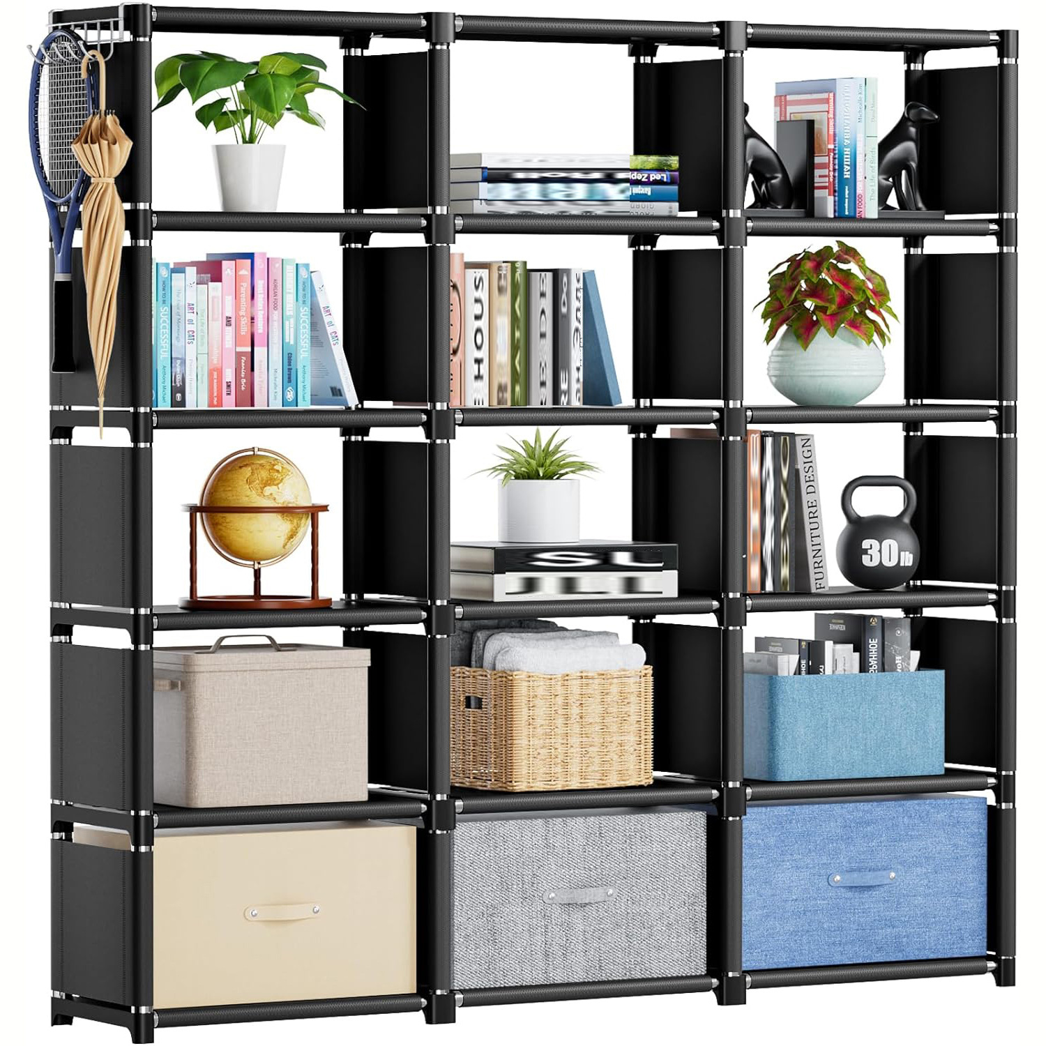 Title 1, Bookshelf Storage Rack Floor Table Bookcase She...