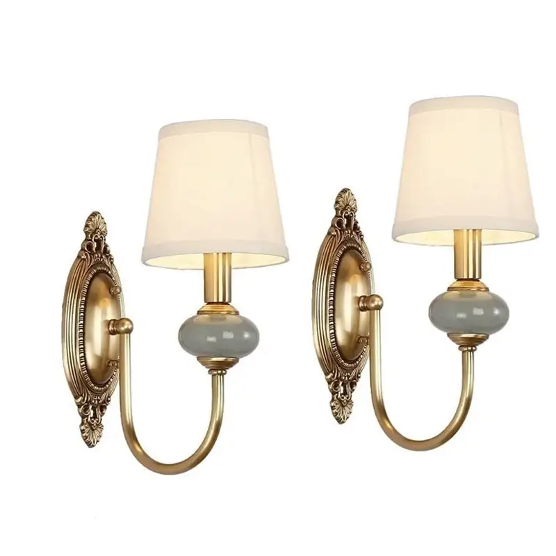 Light Luxury Curved European Style Cloth Bedside Wall Lamp