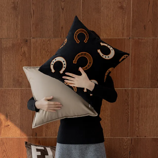 Fashion Throw Pillowcase Living Room Cushions Waist Mild Luxury Retro Pillow Embroidery Night Horseshoe - Shop at LoveMi