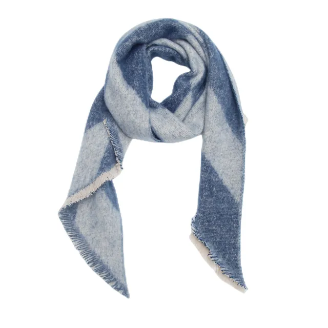 European And American Yarn Rhombus Twill Scarf Diamond Plaid Navy Blue - Shop at LoveMi