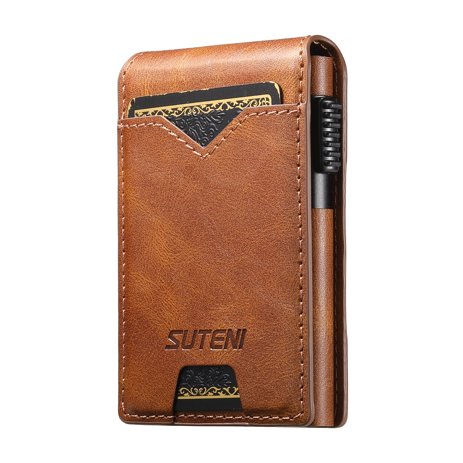 Oil-wax Grain Glossy Full-wrap Leather Card Holder 28 4804db9b 01da 4ac6 84f4 a238b0175520
