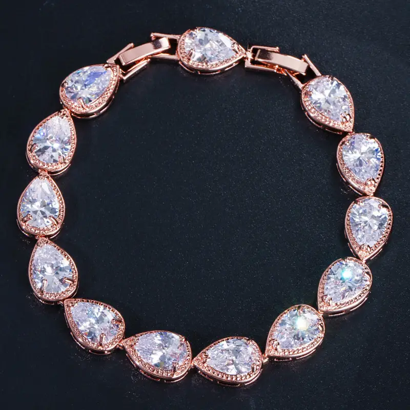 Fashion Drop-shaped Zircon Bracelet For Women
