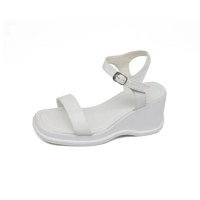 Platform Wedge Sandals Women's Shoes Square Toe Open Toe White - Shop at LoveMi