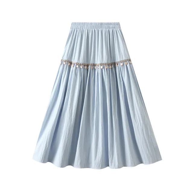 Bohemian Vacation Style Embroidered Skirt Blue - Shop at LoveMi