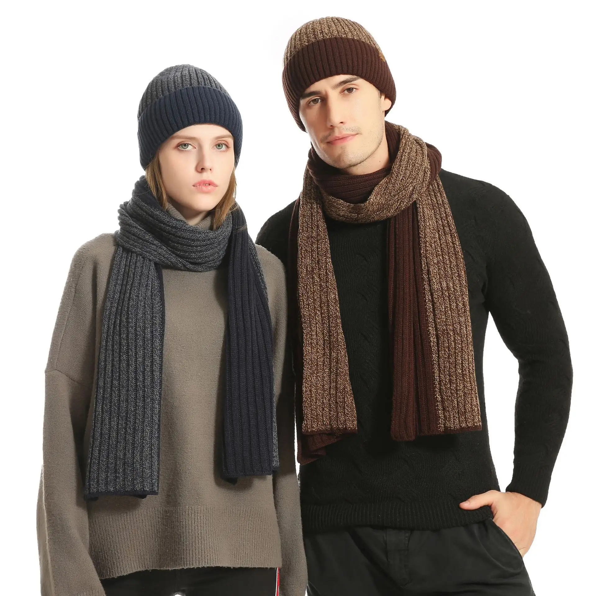 Warm Hat Scarf Gloves Knitted Plus Fluff