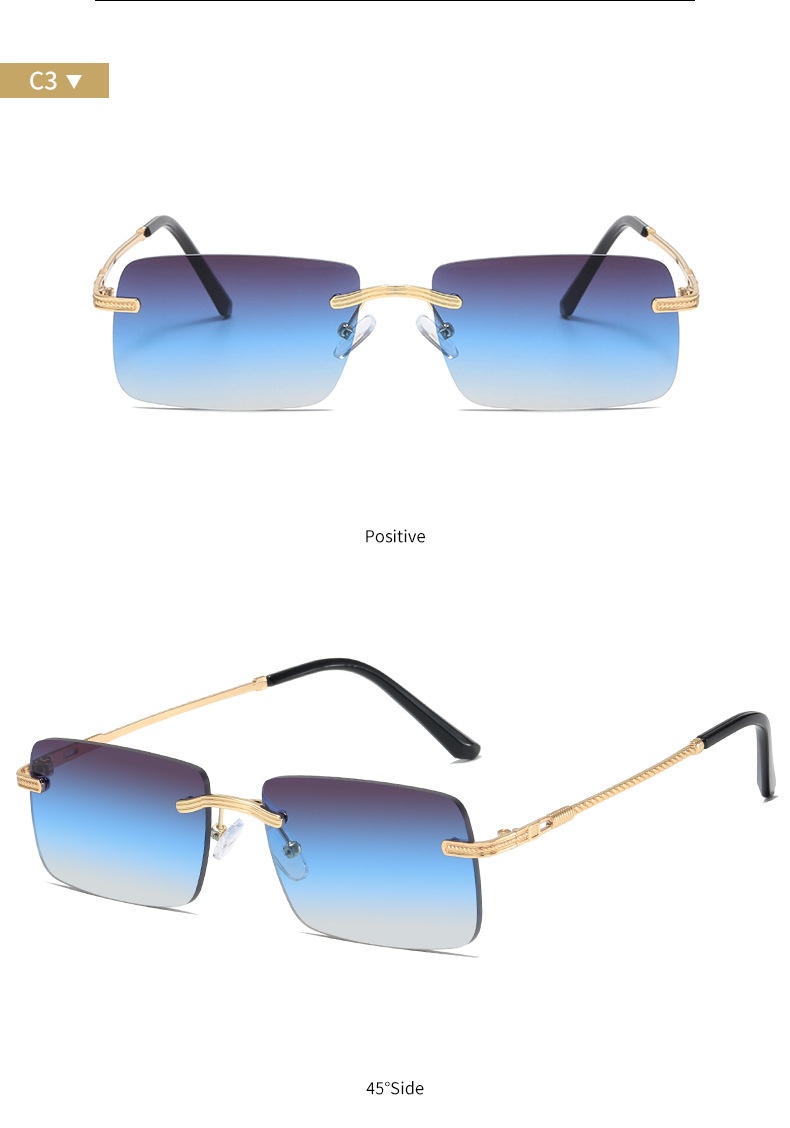 Frameless Personality Square Sea Sunglasses Comfortable Sun Glasses - Image 16