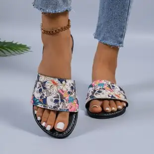 Women's Sandals Flat Color Matching