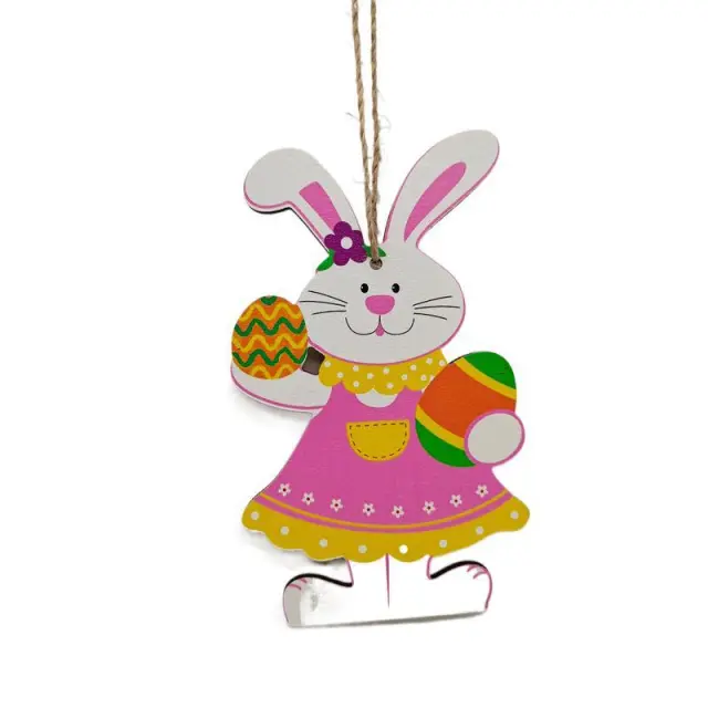 Wooden Craftwork Pendant Creative Easter Cartoon Home Decorations No 8 - Shop at LoveMi