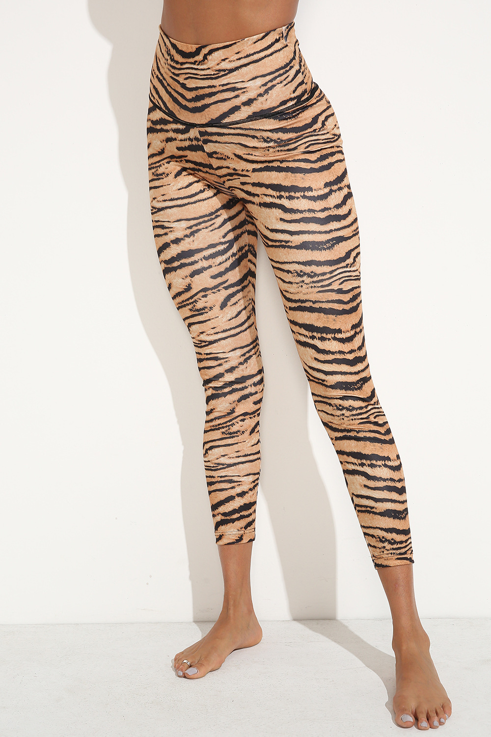 Title 5, Back Baist Cross Sexy Tiger Print FitnessYoga L...