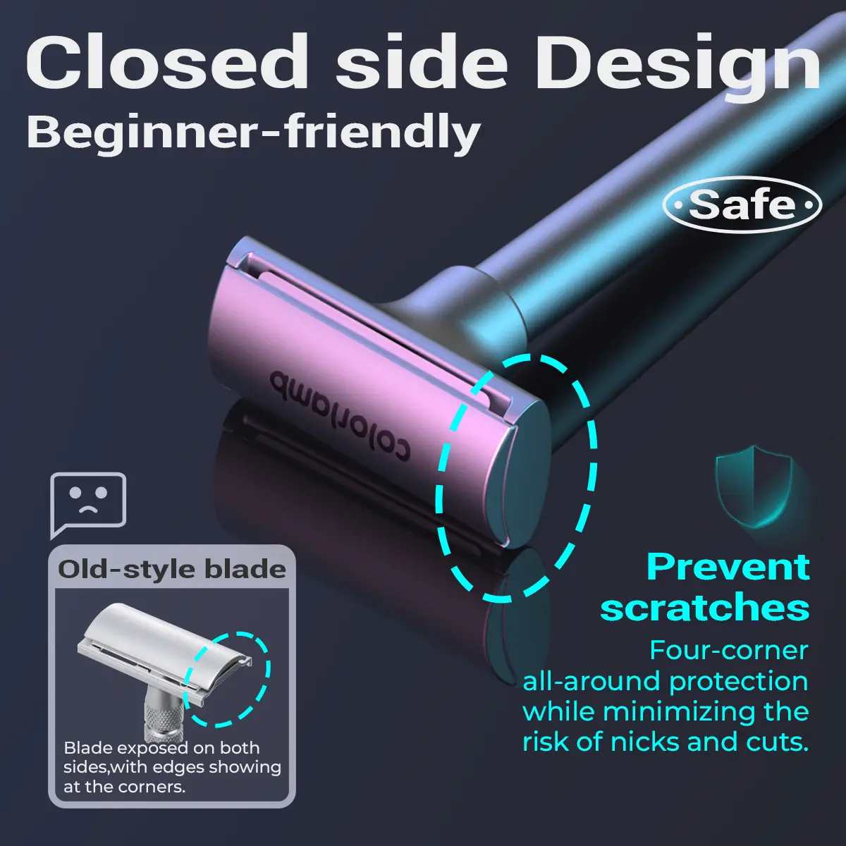 Fashion Men's Double-sided Metal Manual Shaver
