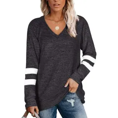 Women's New Loose-fitting Casual T-shirt Top - Dark Grey - View 1
