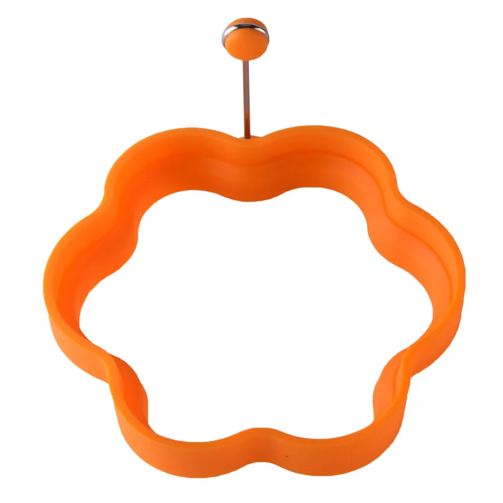 Silicone Heart-shaped Omelette Maker Mold High Temperature Resistant Non-stick Kitchen Tools - Flower Orange Omelette Maker