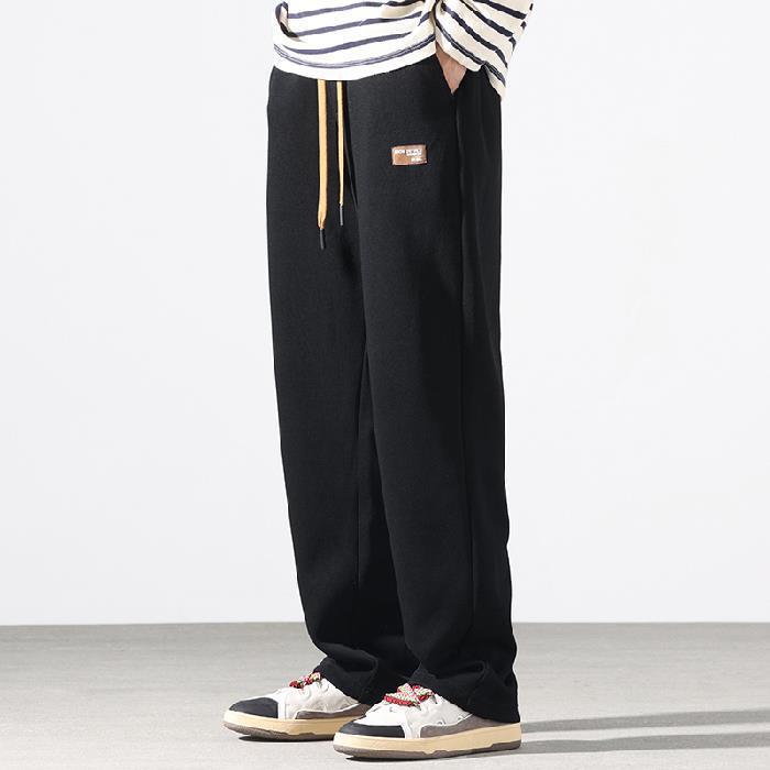 Spring And Summer New Knitted Japanese Loose Straight Mop Casual Pants - Image 1