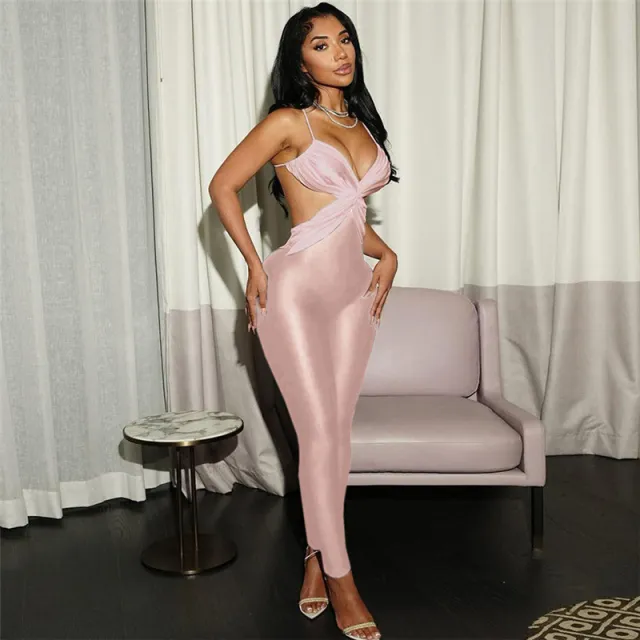 Summer Women's Backless Contrast Color High Waist Tight Slimming One piece Trousers Pink - Shop at LoveMi
