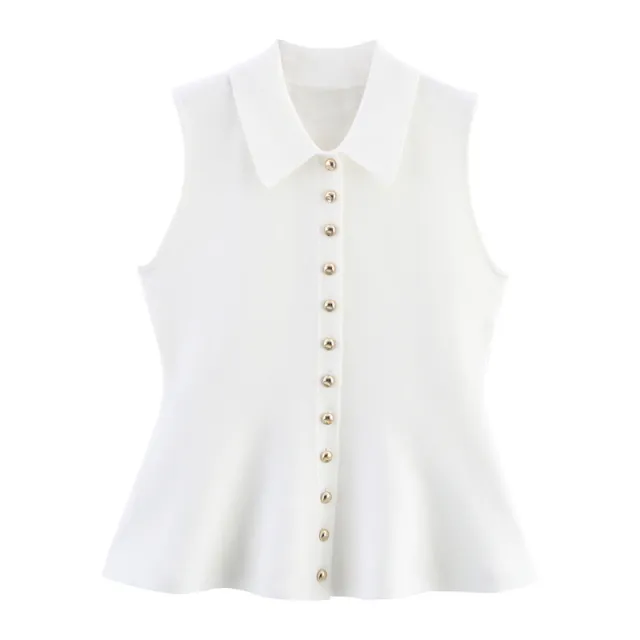 Short Skirt Hem Knitted Vest Top - Shop at LoveMi