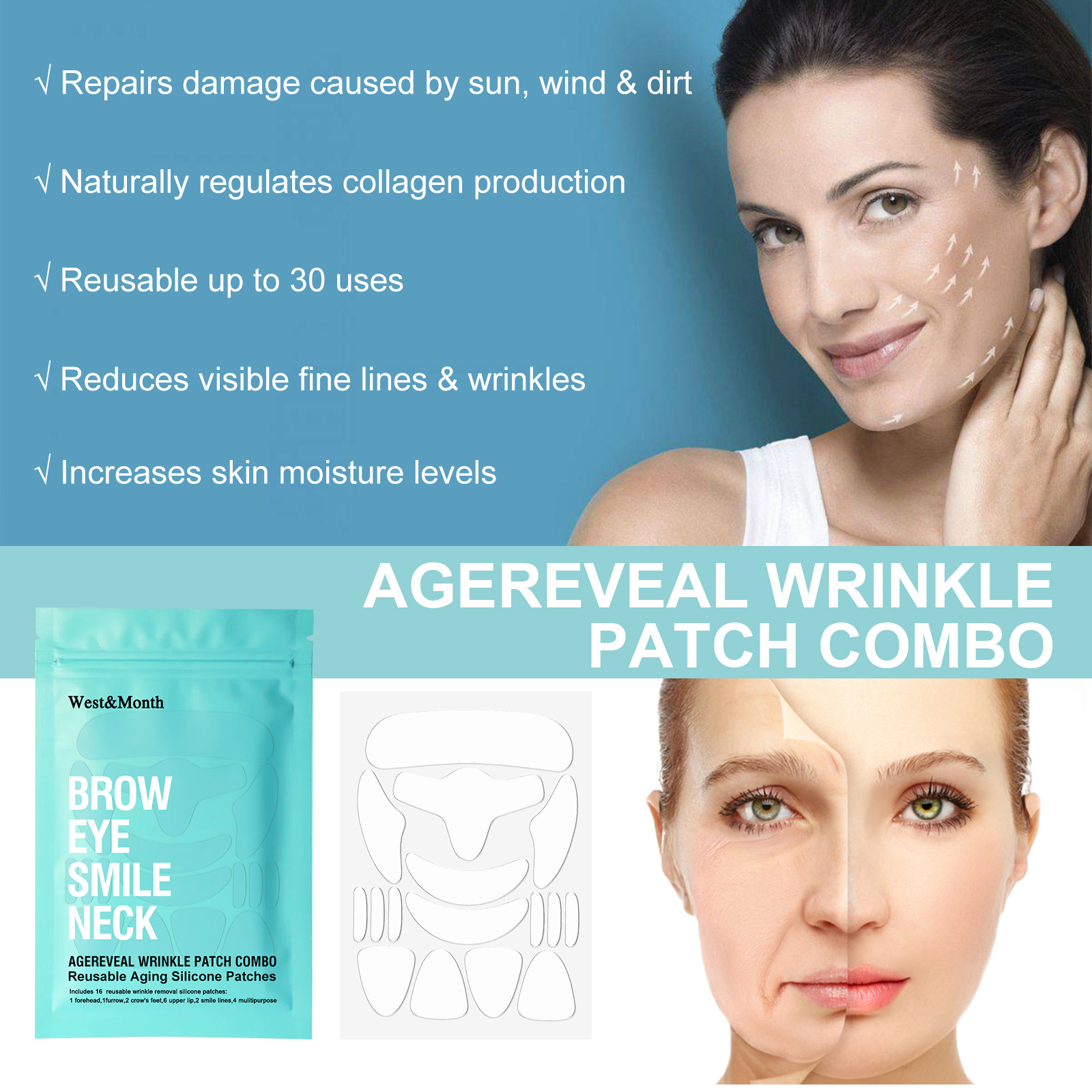 Transparent Facial Wrinkle Patch Fading Wrinkle