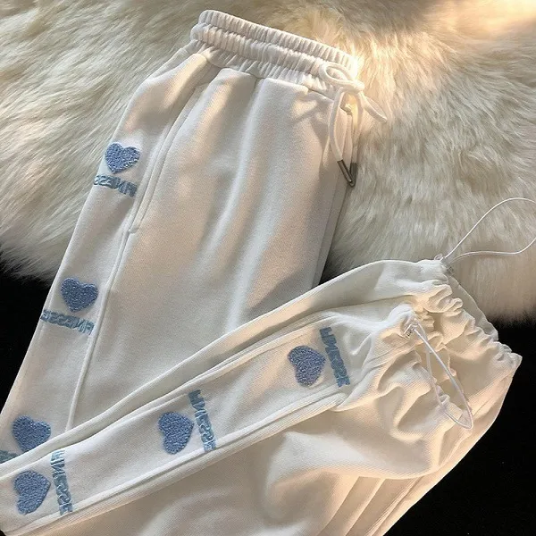 High Waist Wide Leg Loose Ankle tied Long Pants Thick White - Shop at LoveMi