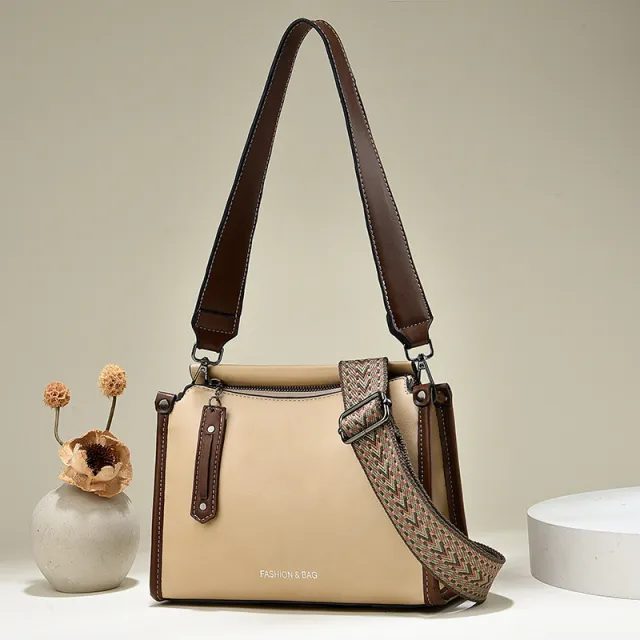 Women's Small Square Bag Bucket Bag Fashionable Western style Crossbody Shoulder Bag Khaki - Shop at LoveMi