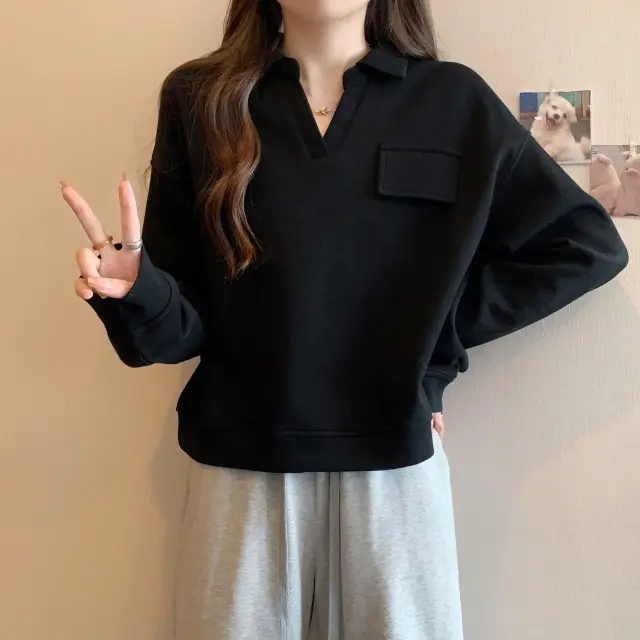 Artistic Retro Sweater For Women Autumn Black - Shop at LoveMi