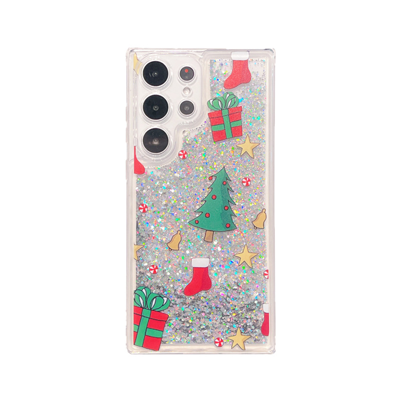 6 Christmas Quicksand Suitable For Phone Case Cartoon Soft Edge